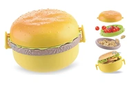 �Burger Shape Lunch Box for Kids - Lunch Box for Kids, Tiffin Box, Lunch Box Leak Proof Plastic Lunch Box, Lunch Box with Compartments