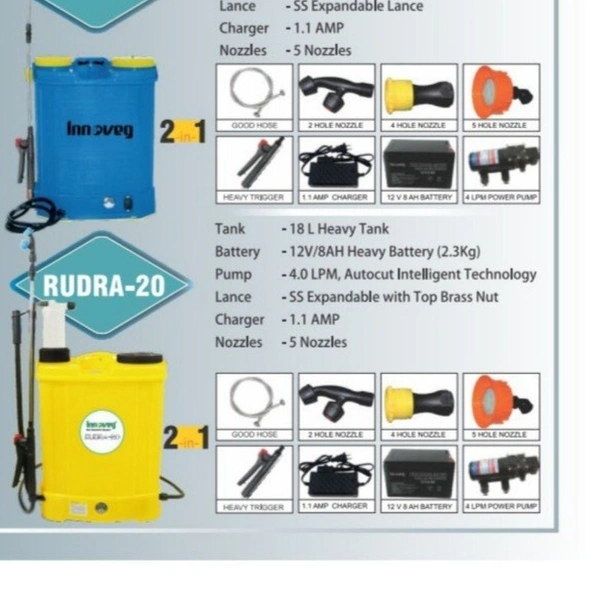 Sanitizer Pump Battery And Hand Operated Spray Pump, 8 AH, Capacity Of Storage Tank: 18ltr