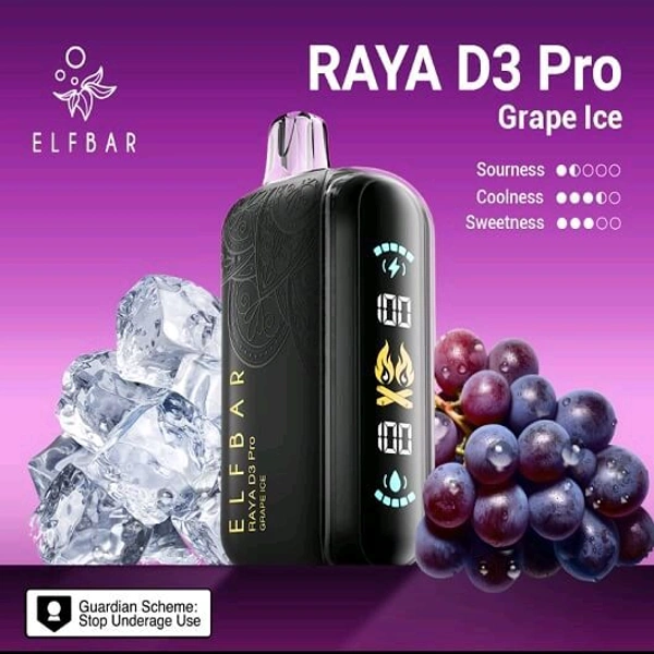 30K Grape Ice D3 Pro by Elfbar disposables - 5% Nic
