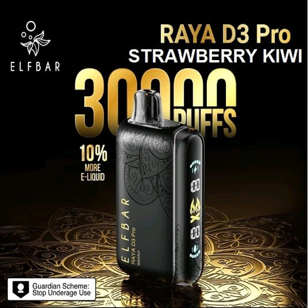 30K Strawberry Kiwi D3 Pro by Elfbar disposables - 5% Nic