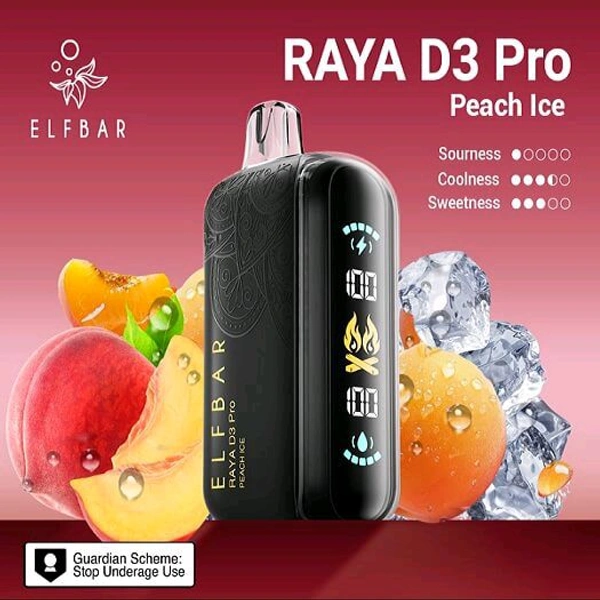 30K Peach Ice D3 Pro by Elfbar disposables - 5% Nic