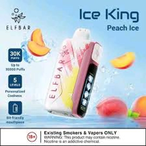 30K Ice King Peach Ice  by Elfbar disposables - 5% Nic