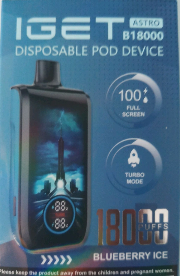 IGET Astro Disposable Vape 18k Puff Blueberry Ice  - 5% Nic