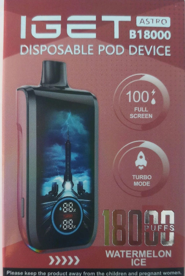 IGET Astro Disposable Vape 18k Puff Watermelon Ice - 5% Nic