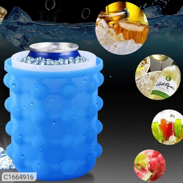 Ice Cube Bucket/Ice Cube Maker With Lid  - Same As Shown, L X W X H : 12.8 X 10.5 X 14 cm