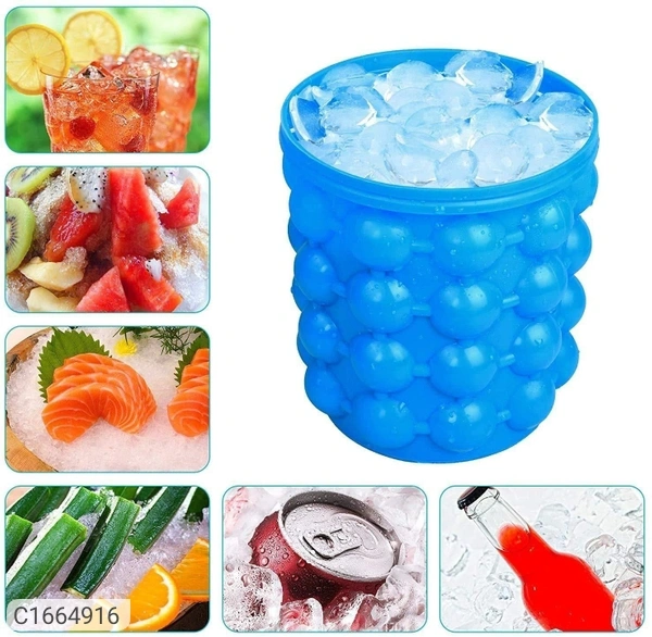 Ice Cube Bucket/Ice Cube Maker With Lid  - Same As Shown, L X W X H : 12.8 X 10.5 X 14 cm
