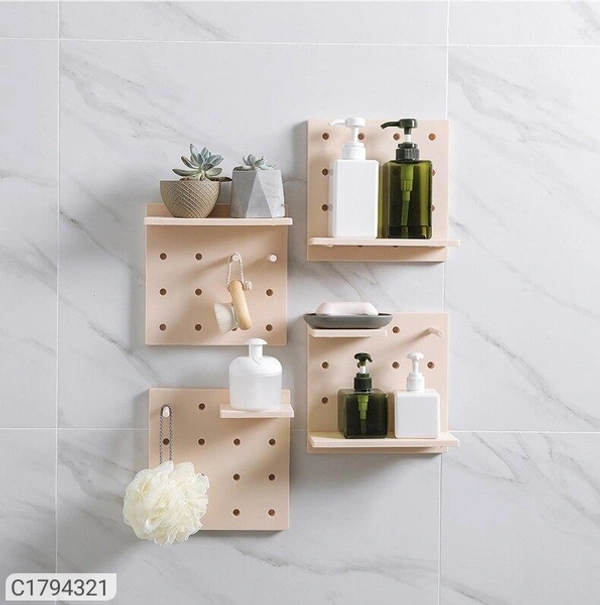 Self-Adhesive Peg Board Shelves Crafting Storage Organizer for Home (Set of 2) - White, 20 x 10 x 5