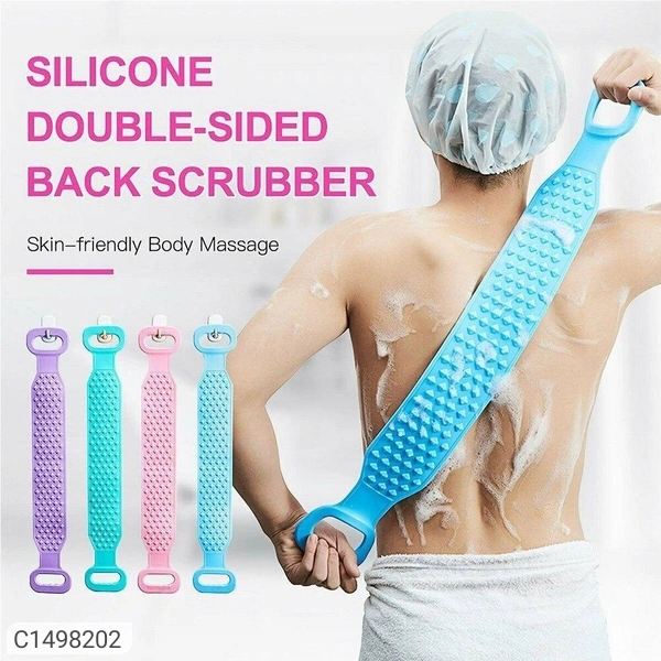 Silicone Double Sided Body Scrubber Belt - Same As Shown, L x W: 70 x 12 cm