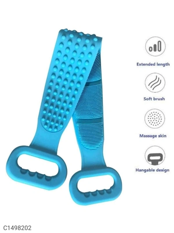 Silicone Double Sided Body Scrubber Belt - Same As Shown, L x W: 70 x 12 cm