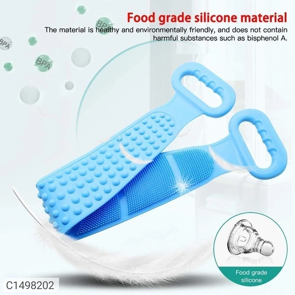 Silicone Double Sided Body Scrubber Belt - Same As Shown, L x W: 70 x 12 cm