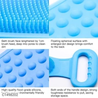 Silicone Double Sided Body Scrubber Belt - Same As Shown, L x W: 70 x 12 cm