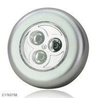 3 LED Light Battery Power Stick Tap Emergency Touch Light for Wall - L x W x H  in cm: 7 x 7 x 2 cm, Pack of 2