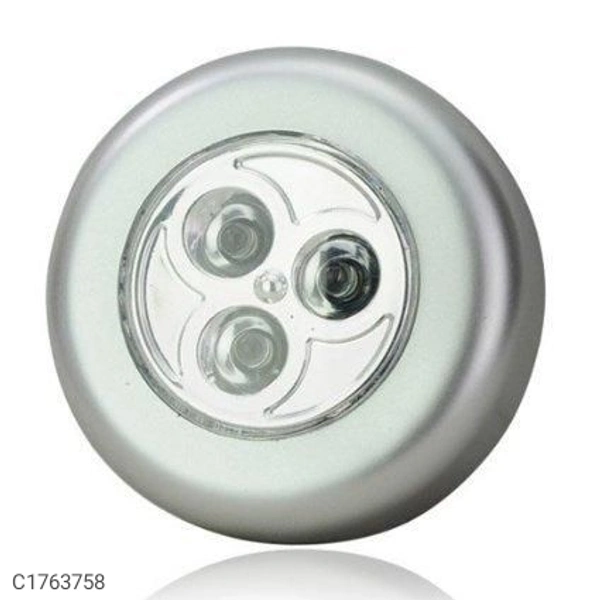 3 LED Light Battery Power Stick Tap Emergency Touch Light for Wall - L x W x H  in cm: 7 x 7 x 2 cm, Pack of 2