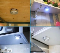 3 LED Light Battery Power Stick Tap Emergency Touch Light for Wall - L x W x H  in cm: 7 x 7 x 2 cm, Pack of 2