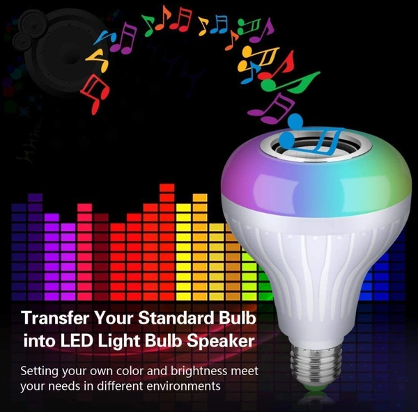 3 in 1 12W Led Bulb with Bluetooth Speaker - LxWxH: 15 x 12 x 13 cm