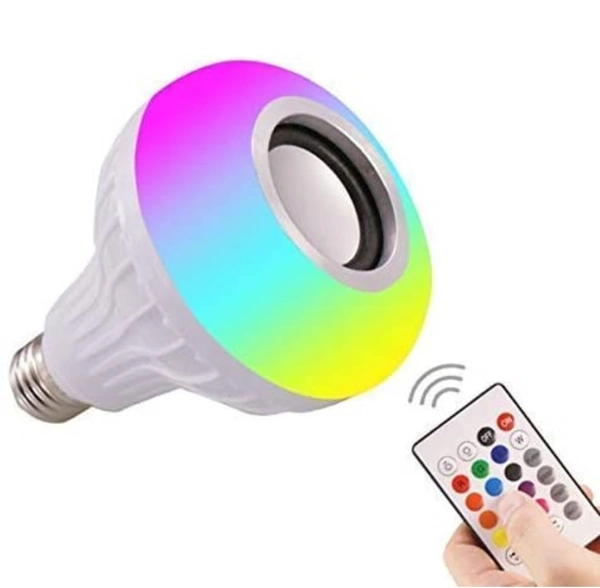 3 in 1 12W Led Bulb with Bluetooth Speaker - LxWxH: 15 x 12 x 13 cm
