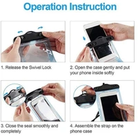 3 Layers Waterproof Sealed Transparent Mobile Bag Cover For Protection In Rain & Swimming Fits for Any Android and iPhone Universal Size Mobile Phone - 6.5 Inches, Blue