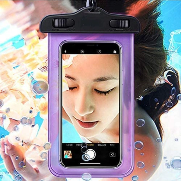 3 Layers Waterproof Sealed Transparent Mobile Bag Cover For Protection In Rain & Swimming Fits for Any Android and iPhone Universal Size Mobile Phone - 6.5 Inches, Yellow