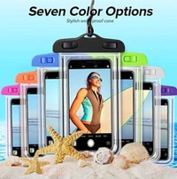 3 Layers Waterproof Sealed Transparent Mobile Bag Cover For Protection In Rain & Swimming Fits for Any Android and iPhone Universal Size Mobile Phone - 6.5 Inches, Yellow