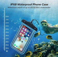 3 Layers Waterproof Sealed Transparent Mobile Bag Cover For Protection In Rain & Swimming Fits for Any Android and iPhone Universal Size Mobile Phone - 6.5 Inches, Yellow