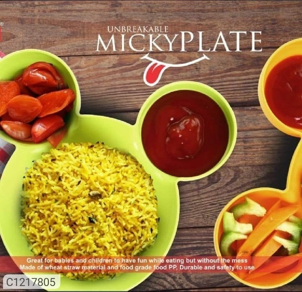 Mickey Shaped Serving Food Plate, Spoon & Forks - Small Tray: 8 x 3.25 inch Bowl/Cups : 2.5 inch