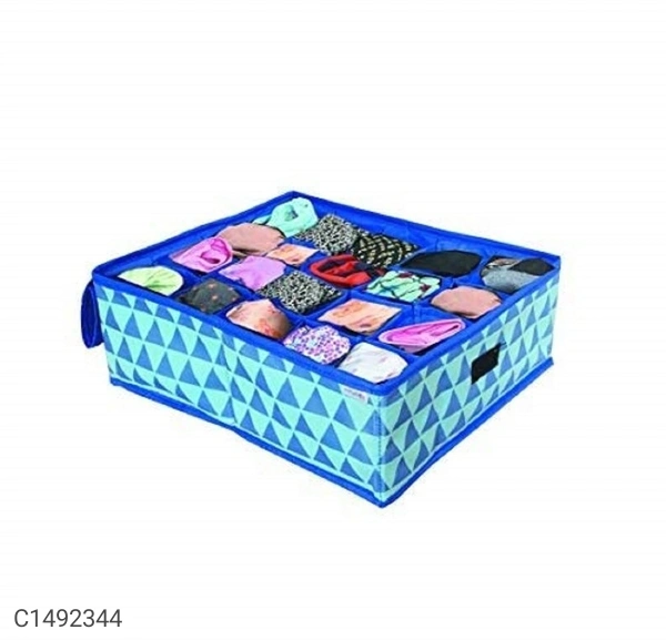 Foldable Storage Box Organizer With Lids - L X W X H: 29 x 35 x 12 cm, 1492344