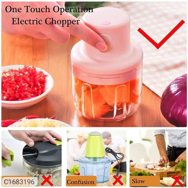 Mini Food Chopper/Processor For Onion/Garlic/Onion/Ginger/Pepper/Nuts/Meat - Same As Shown, 250 ml