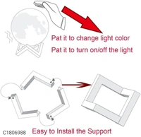 Color Changing Crystal Moon Lamp - Same As Shown