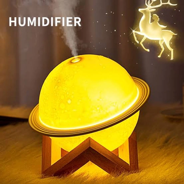  2 in 1 3D LED Moon Night Light Lamp Humidifier For Home - Same As Shown