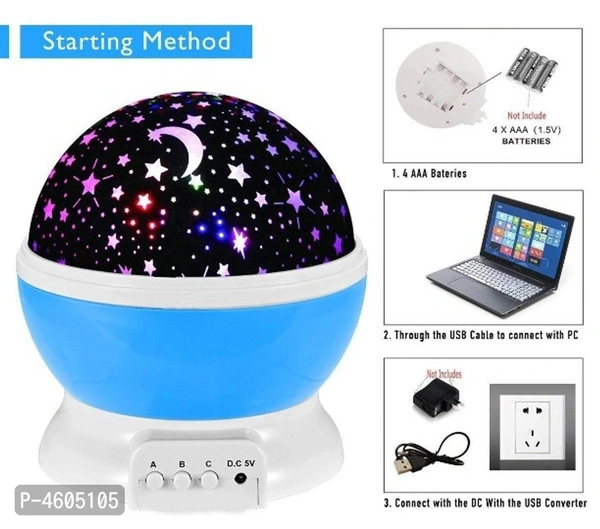 Star Master Rotating Star Projection Lamp - Pink, 13cm x 13cm x 14.5cm