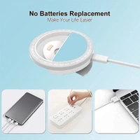 Rechargeable Selfie Ring Light For TikTok/YouTube Videos 