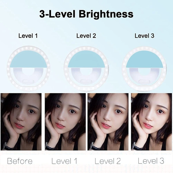 Rechargeable Selfie Ring Light For TikTok/YouTube Videos 