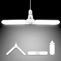 2F Foldable Light Fan LED 2 Blade Bulb Super Bright White Light - WHITE, LxWxH 21 x 4 x 7 cm