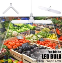 2F Foldable Light Fan LED 2 Blade Bulb Super Bright White Light - WHITE, LxWxH 21 x 4 x 7 cm