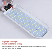 2F Foldable Light Fan LED 2 Blade Bulb Super Bright White Light - WHITE, LxWxH 21 x 4 x 7 cm