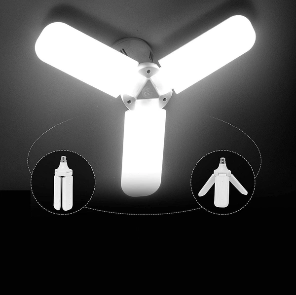 3F Ultra High Bright Portable Fan Shape With 3 Swings LED 45W LED CFL Bulb - WHITE