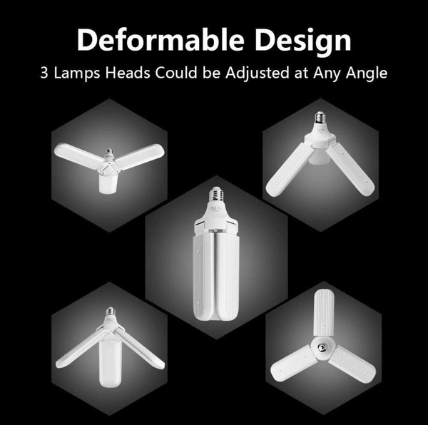 3F Ultra High Bright Portable Fan Shape With 3 Swings LED 45W LED CFL Bulb - WHITE