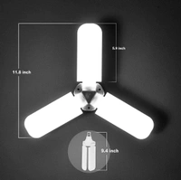 3F Ultra High Bright Portable Fan Shape With 3 Swings LED 45W LED CFL Bulb - WHITE