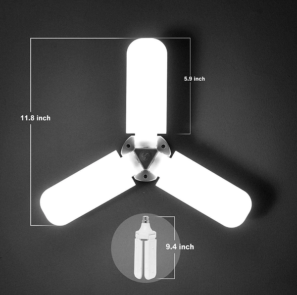 3F Ultra High Bright Portable Fan Shape With 3 Swings LED 45W LED CFL Bulb - WHITE