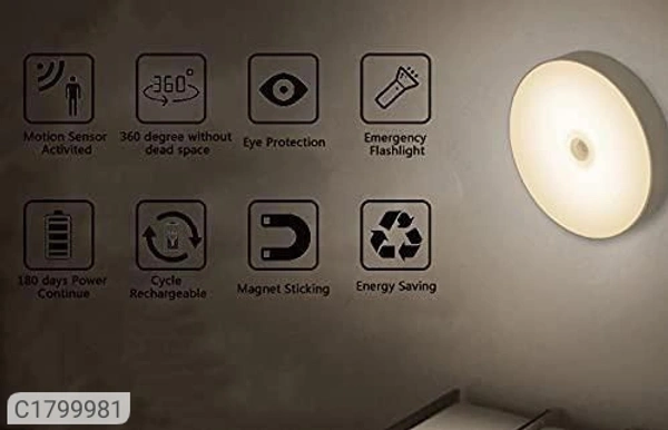 Motion Sensor Led Night Light With Brightness Control Led Light - Pack Of 2