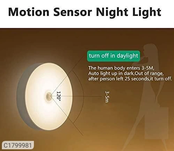Motion Sensor Led Night Light With Brightness Control Led Light - Pack Of 2