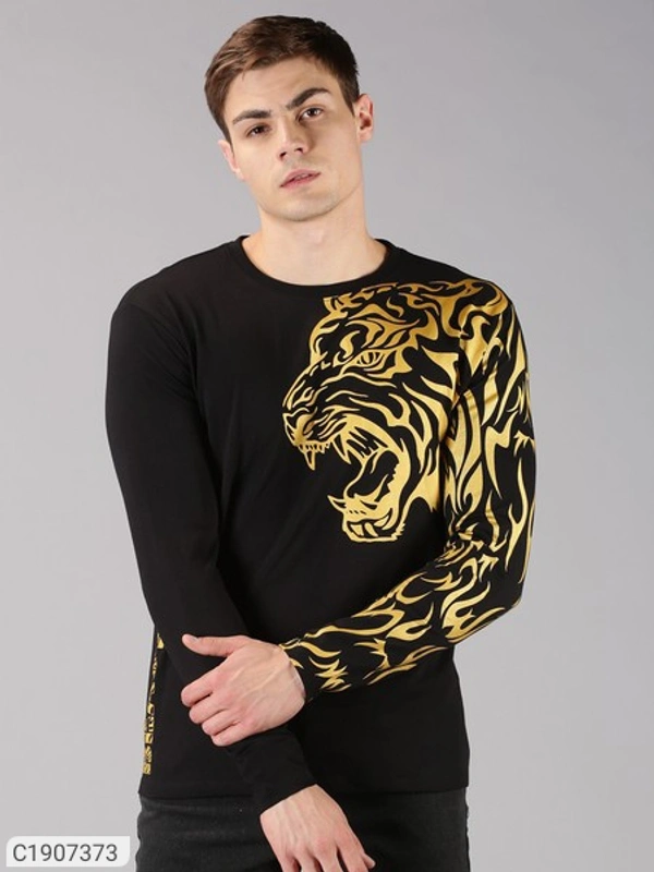 Full Sleeves Mens Round Neck T-Shirt - BLACK, S-36