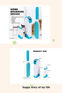 Multi-Purpose Pet Fur &  Lint Remover  Double Sided Self-Cleaning Brush - BLUE