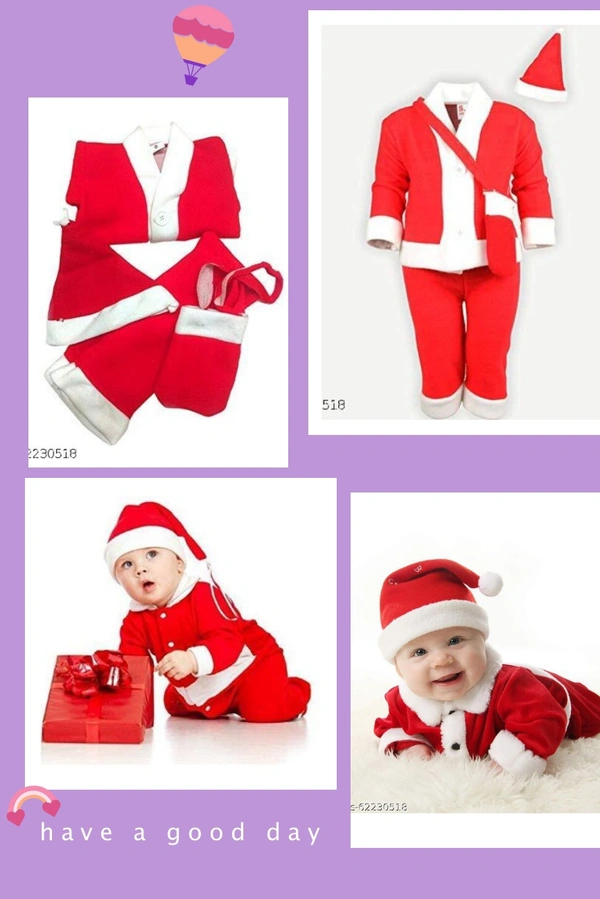 Santa Claus Dress for New Born Baby Girl & Baby Boy - Age 1 Years To 2 Years, Size Two
