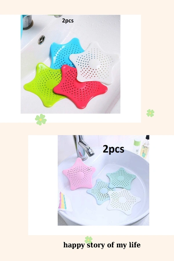 Silicone Star Shaped Sink Filter/Trap - PACK OF 2, L x B in cm: 13 x 13