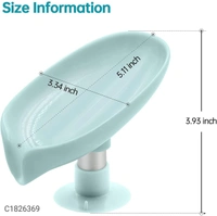 Leaf Shape Self Draining Soap Holder With Suction Cup - PACK OF 1