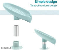 Leaf Shape Self Draining Soap Holder With Suction Cup - PACK OF 1