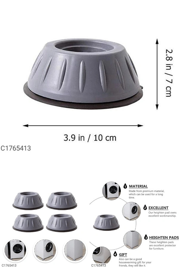 Anti Vibration Rubber Washing Machine Feet Pad - PACK OF 4