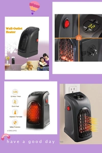 Portable Winter Special Plug-In Smart Mini Handy Room Heater - BLACK, STANDARD FREE SIZE