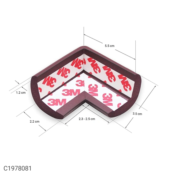 Rubber Corner Gaurd-Pre-Taped Corner Protector (Pack of 8) - PACK OF 8, L x B : 16 x15 cm